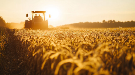 Fototapeta premium combine harvester working on a field