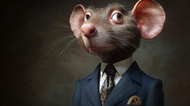 illustration, greedy rat investment banker bankster or bad politician, caricature style, 16:9