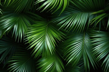 Palm leaves background, close up