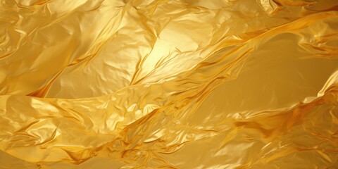 abstract Seamless gold leaf background texture, Shiny golden yellow crumpled metallic foil repeat pattern, Modern abstract luxury gilded age wallpaper, Christmas glitter decoration backdrop, 3D render