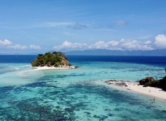 Remote island in the Philippines shot with a drone