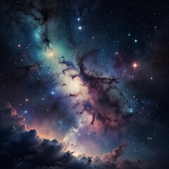Fototapeta premium The cosmos filled with countless stars
