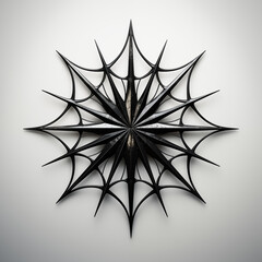 Obraz premium Spider web in metal logo style