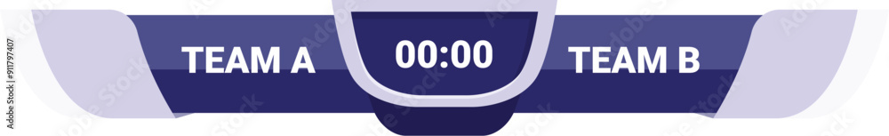 Poster scoreboard is displaying the time and team names for a sports game