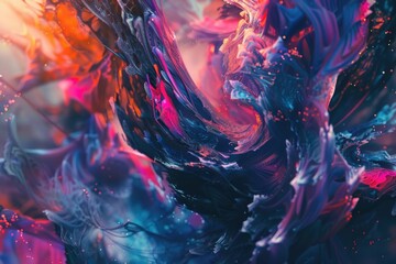 Obraz premium Close-up shot of a painted wave, suitable for use in editorial or commercial contexts where a realistic ocean scene is needed