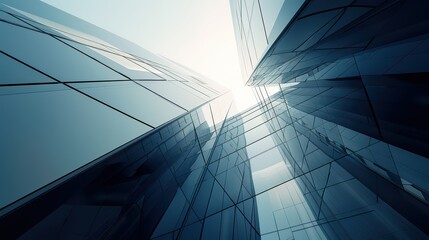 3D renders of modern architectural designs with sleek lines, glass facades, and minimalistic aesthetics