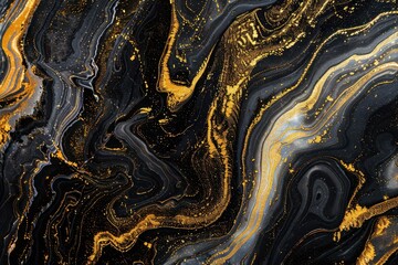 luxurious black and gold marble texture swirling patterns high contrast veining smooth polished surface elegant and opulent background