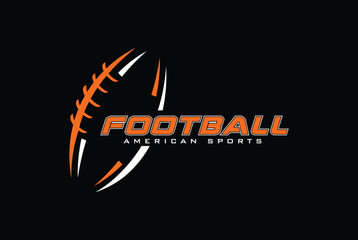 American football logo design.  Rugby sports emblem and design badge © creativeee