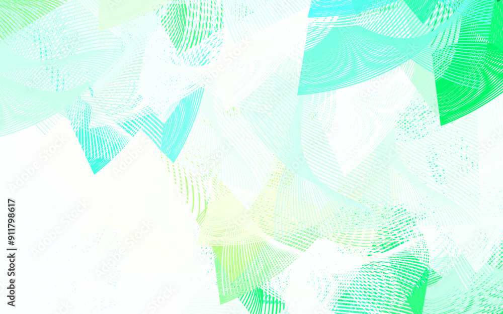 Poster light blue, green vector background with abstract shapes.
