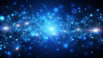 Fototapeta premium Dark blue and glow particle abstract background
