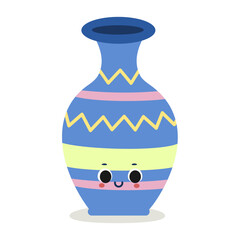Cute vase illustration isolated on white background