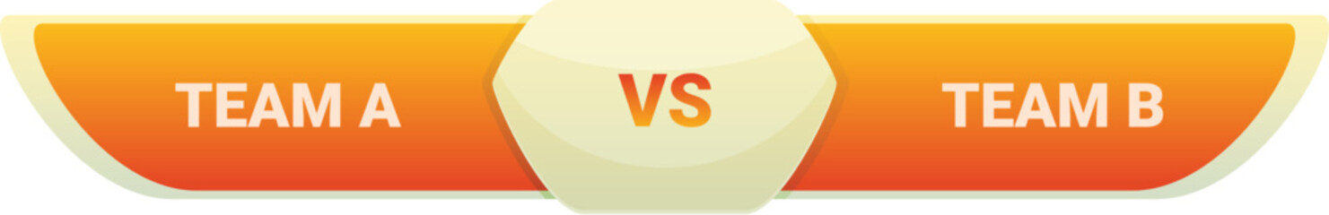 Versus screen is dividing two teams with the names team a and team b