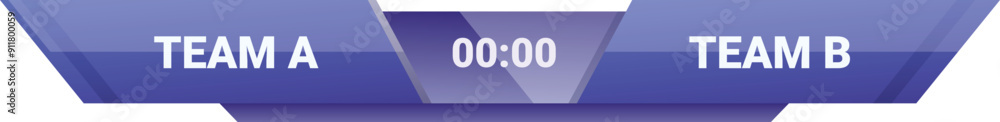 Poster modern lower third graphic is displaying the score of a sports game between two teams