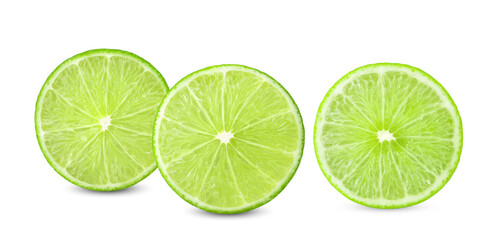 A half of slice lime isolated on white background