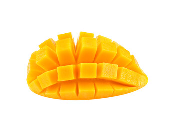 mango slice isolated on white background.