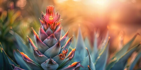 Agave attenuata A flowering plant from Asparagaceae family also known as cyclone or lion s tail originating from the highlands of central western Mexico as a unarmed agave species