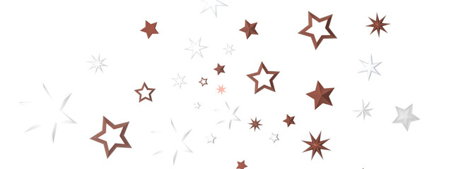 Twinkling Yuletide Skies: Breathtaking 3D Illustration of Falling Christmas Starlights