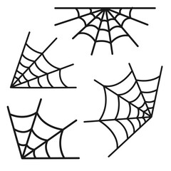 Spider web. Halloween set. Vector illustration