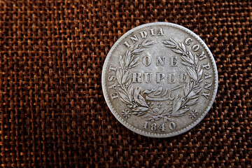 Historical Silver Coin From East India Company Featuring Queen Victoria From 1840