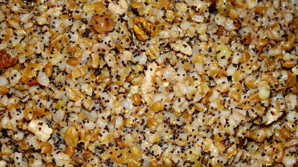 Traditional Christmas Wheat Porridge With Poppy Seeds And Honey Served During Holiday Celebrations