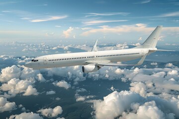 Fototapeta premium Photo of a commercial airliner, side view, aviation