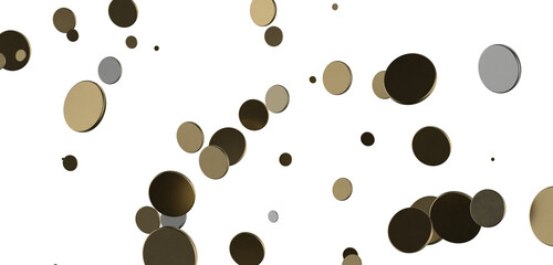 Radiant Revelry: Dynamic 3D Illustration of a Radiating gold Confetti Celebration