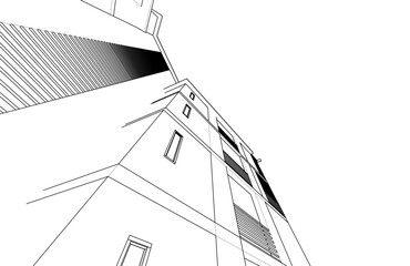 sketch of building