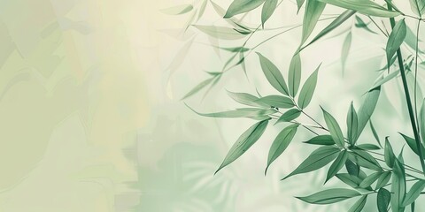 Fototapeta premium Soft green leaves on blurred background.