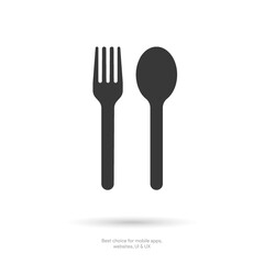 Cutlery icon. spoon and fork icon vector. Food, dining, bar, cafe, hotel, eating concept. Sign Isolated on white background. flat style for restaurant menu, graphic design, logo, UI, mobile app, EPS10