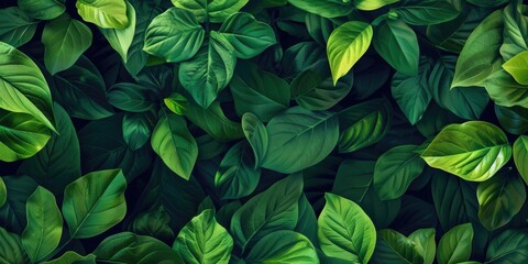 Dense green leaves, natural foliage background.