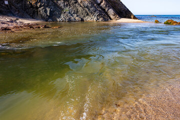 The waters of the estuary of the Veleka River, village of Sinemorets, Tsarevo Municipality, Province of Burgas, Bulgarian Black Sea coast
