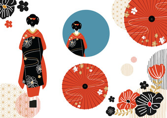 和服女性和のあしらいセット