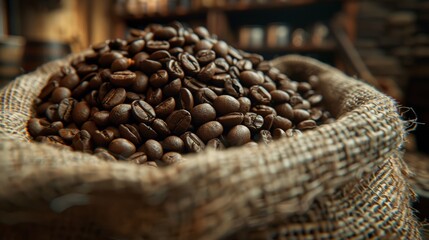 coffee bean arrangement, a tastefully displayed array of rich coffee beans captures the spirit of international coffee day in a charming rustic scene