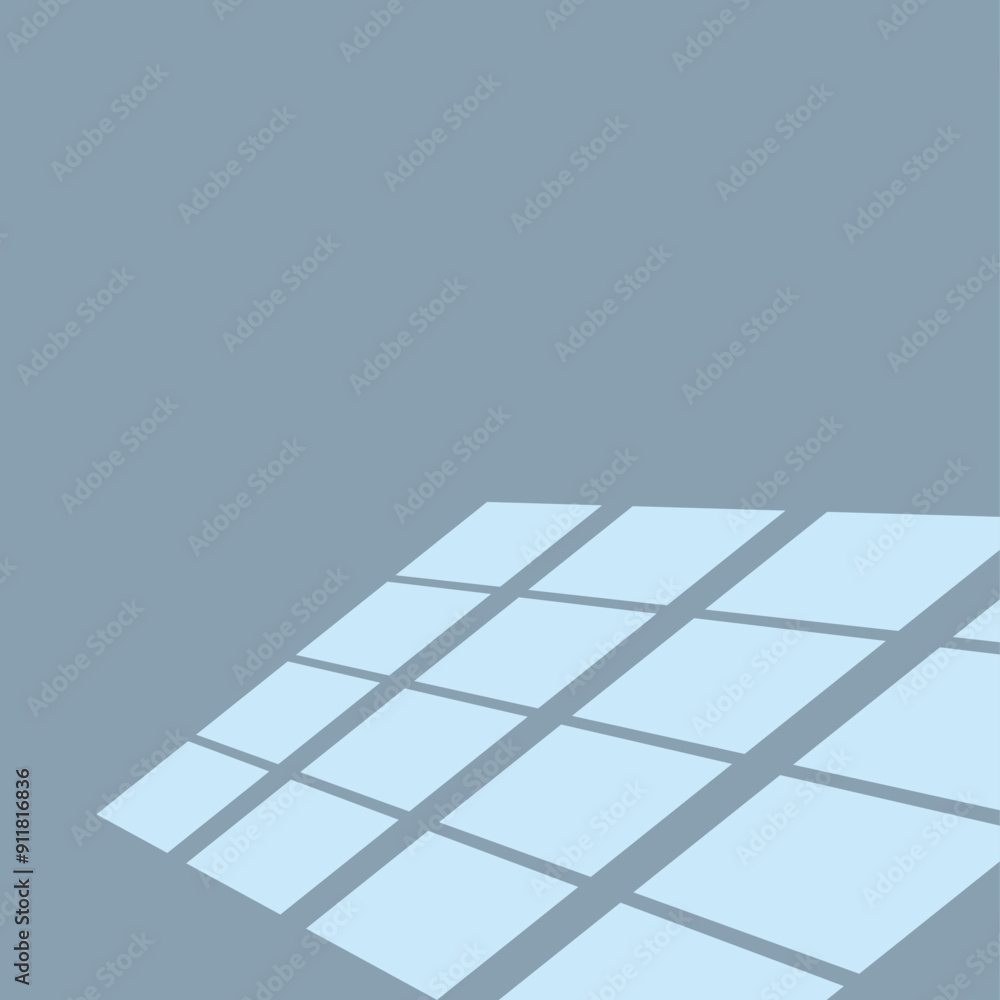Poster sunlight is casting a geometric pattern on a wall from a slanted window