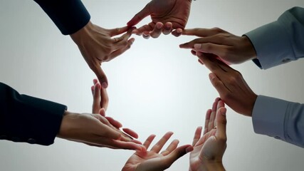 Team Members Joining Hands in a Circle for Unity and Collaboration Generative AI