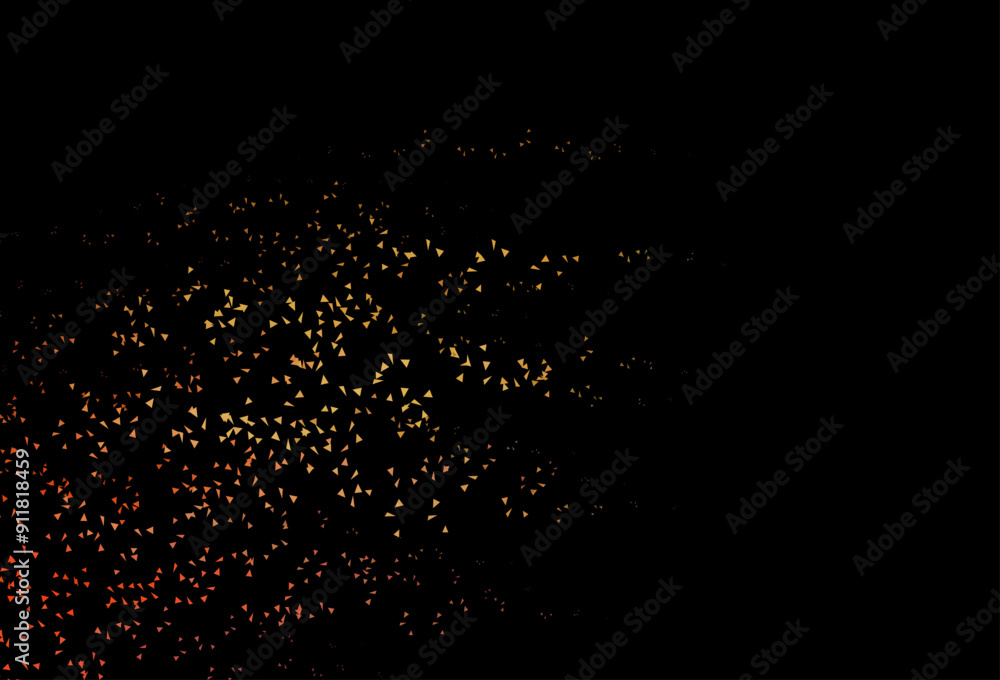 Poster dark orange vector backdrop with lines, triangles.