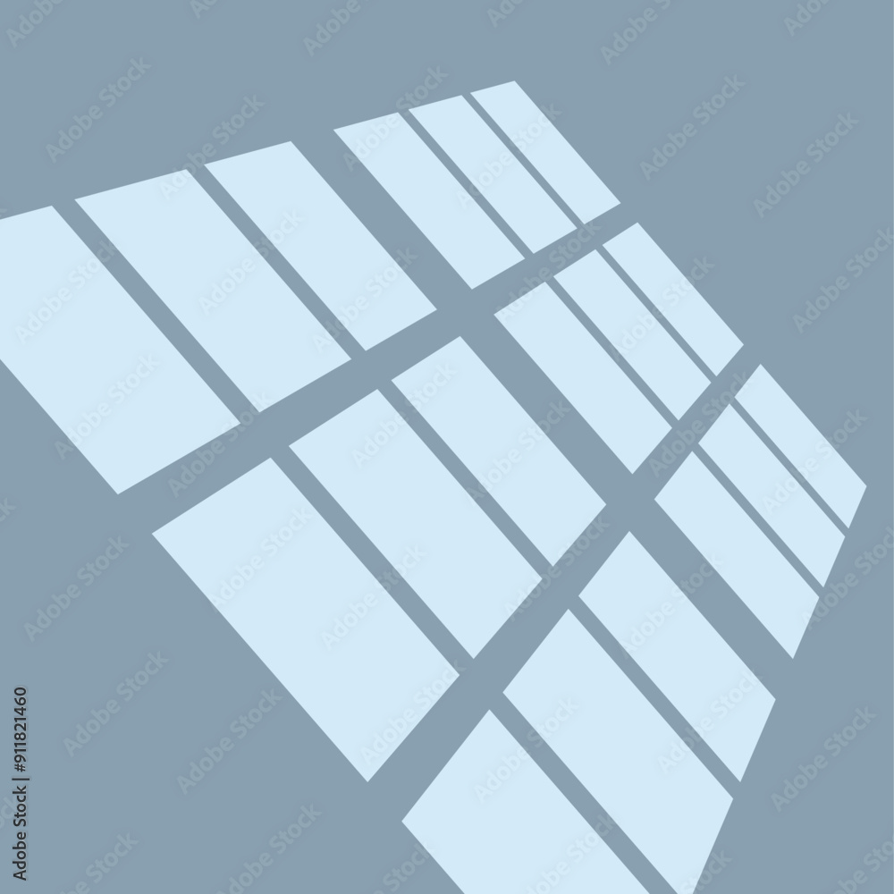 Poster abstract geometric pattern in blue and gray tones creating a three dimensional effect