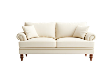 Fototapeta premium Classic White Sofa with Wooden Legs