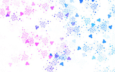 Light Pink, Blue vector background with abstract shapes.