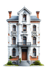 Old European Building with a  Balcony