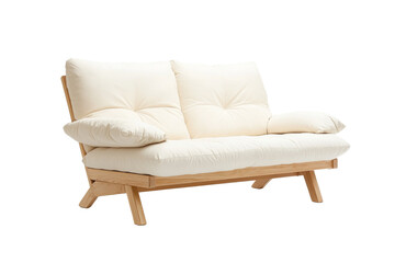 Fototapeta premium White Sofa with Wooden Legs