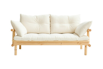 Fototapeta premium White Sofa with Wooden Legs