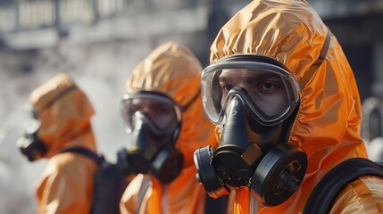 Obraz premium Photo of a Man Wearing a Hazmat Suit