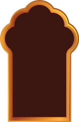 Golden frame with traditional arabic pattern featuring a blank space ideal for adding text or images