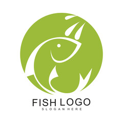 Fish logo design simple concept Premium Vector