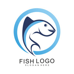 Fish logo design simple concept Premium Vector