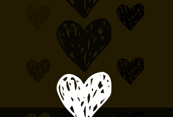 Light Yellow vector backdrop with sweet hearts.