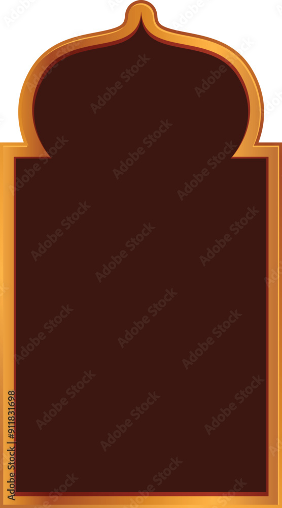 Poster golden arabic style frame featuring a blank space, perfect for adding your own text or images