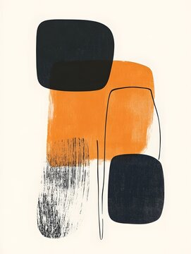 recommend clip art: Trendy Abstract wall art background. Hand Drawn wall art. Design for wall decoration, postcard, poster or brochure