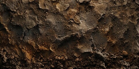 Barren Landscape. Poor, depleted, and nutrient-poor soil, soil texture concept